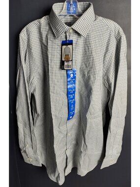 Banana Republic Slim Fit Dress Shirt 17.5x36 Large Check Button Front NWT